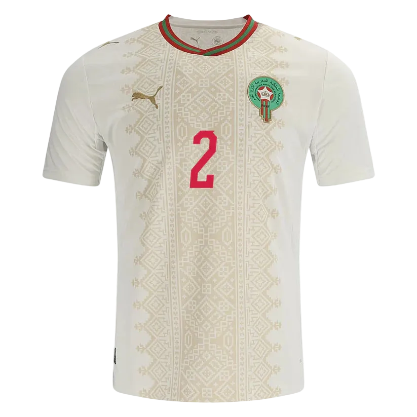 Achraf Hakimi Morocco Away Jersey World Cup 2026 - White