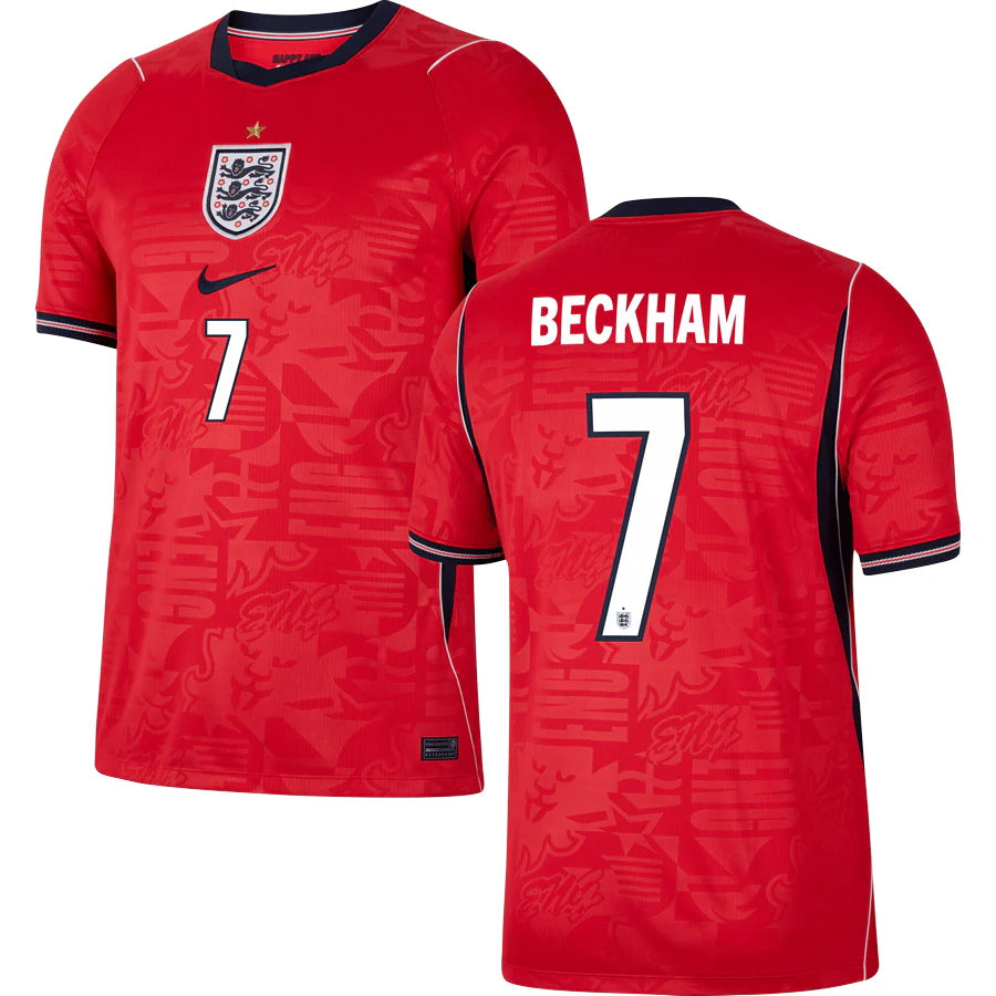 David Beckham England Away Jersey 2026 - Red