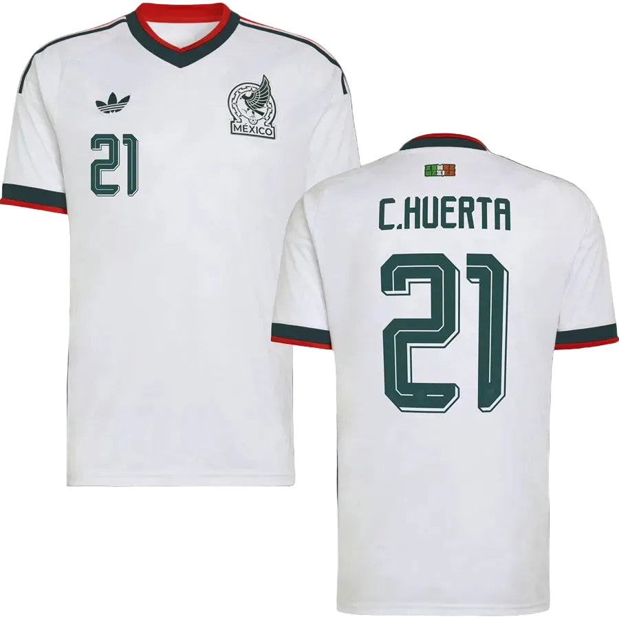 César Huerta Mexico Away Jersey World Cup 2026 - White