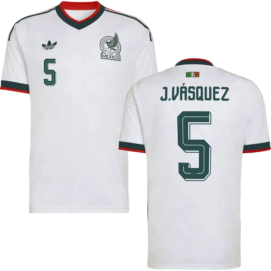 Johan Vásquez Mexico Away Jersey World Cup 2026 - White