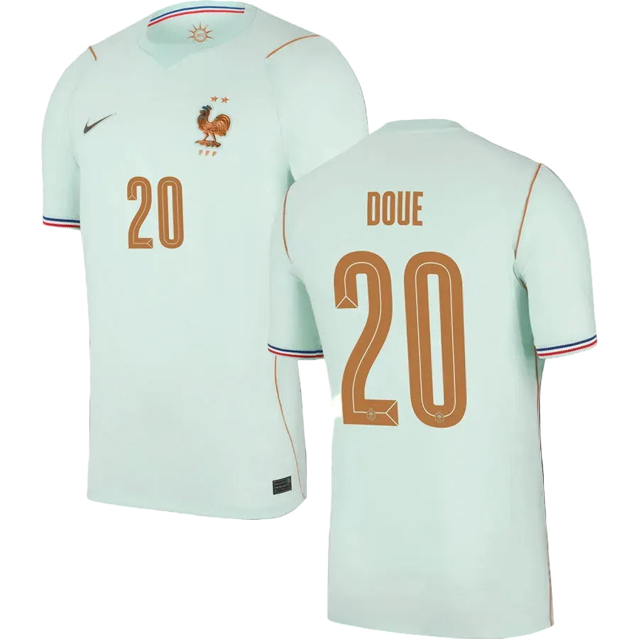 Désiré Doué France Away Soccer Jersey World Cup 2026 - Turqoise