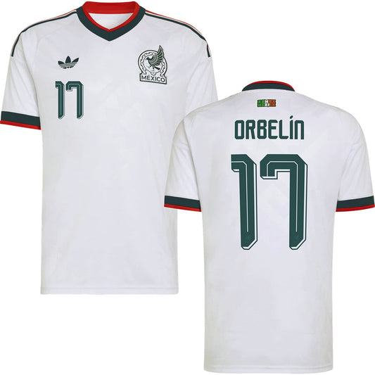 Orbelín Pineda Mexico Away Jersey World Cup 2026 - White