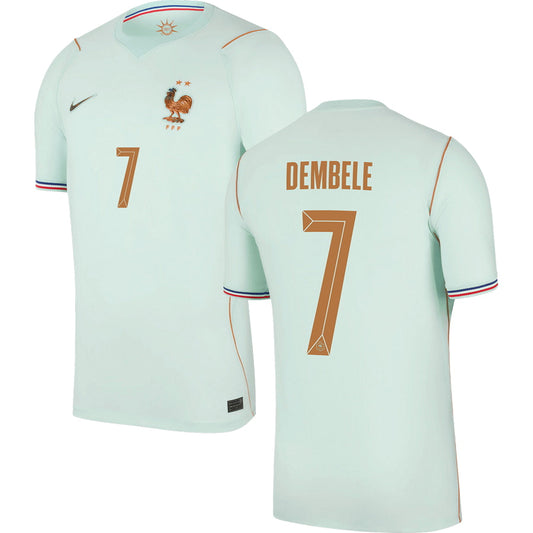 Ousmane Dembélé France Away Soccer Jersey World Cup 2026 - Turqoise