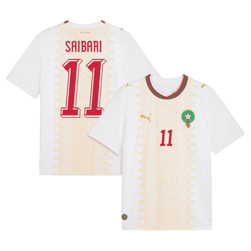 Ismael Saibari Morocco Away Jersey World Cup 2026 - White
