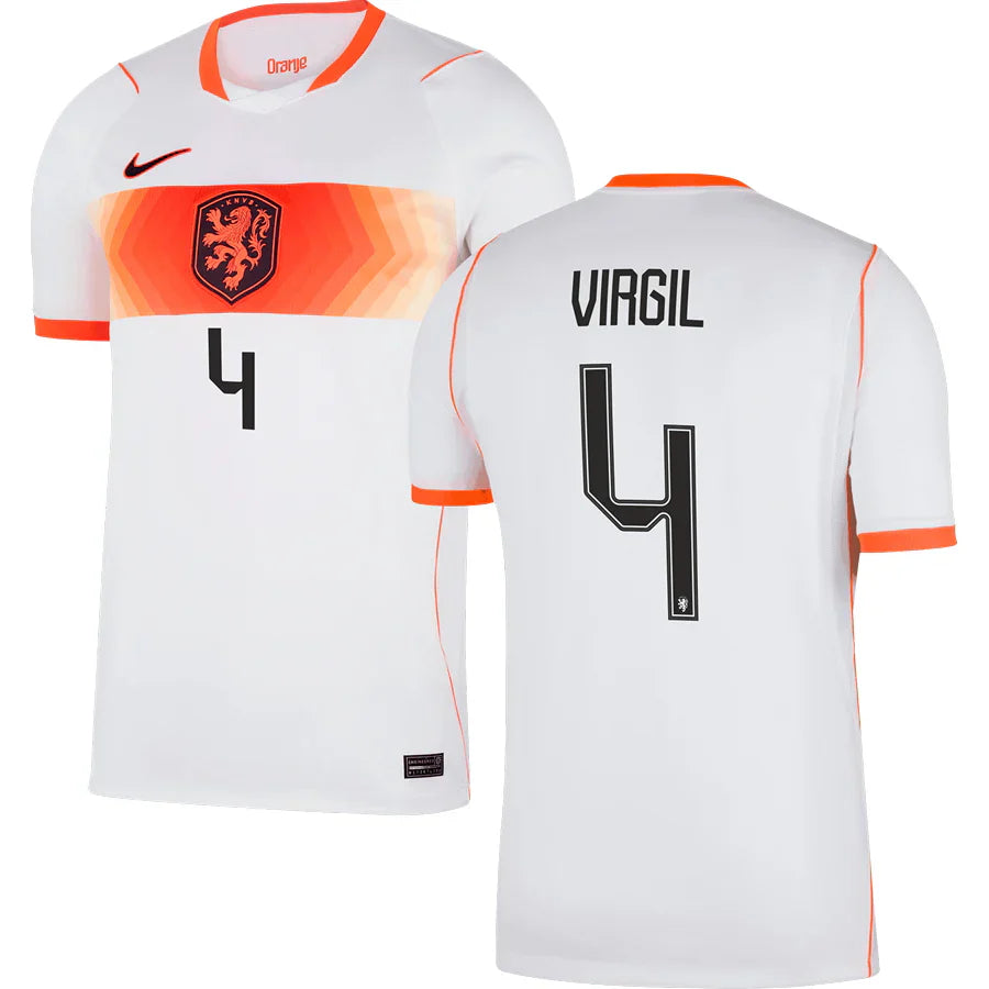 Virgil van Dijk Netherlands Away Jersey 2026 - White