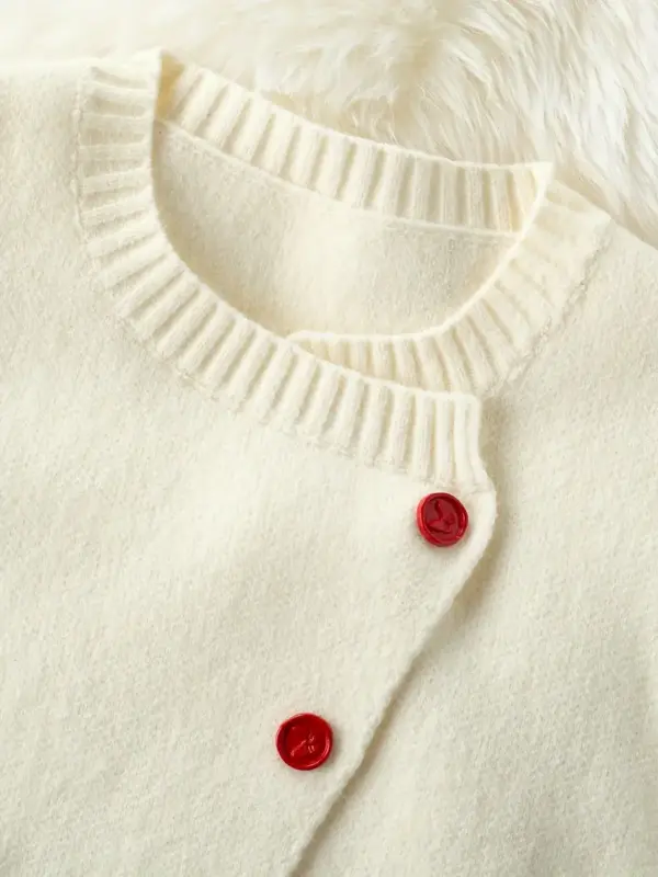 A White Sophisticated Sweater Cardigan for Women - Image 4