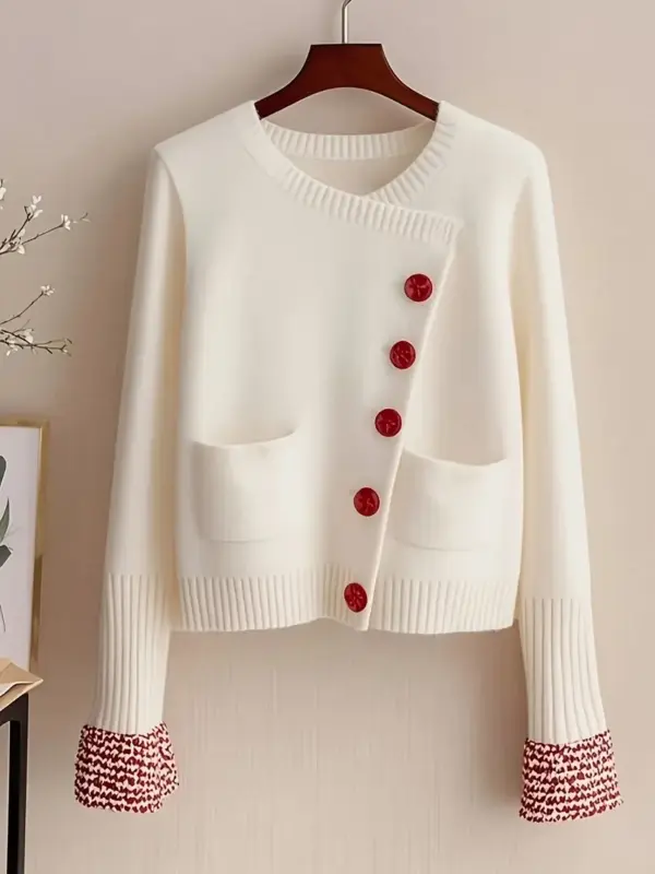 A White Sophisticated Sweater Cardigan for Women