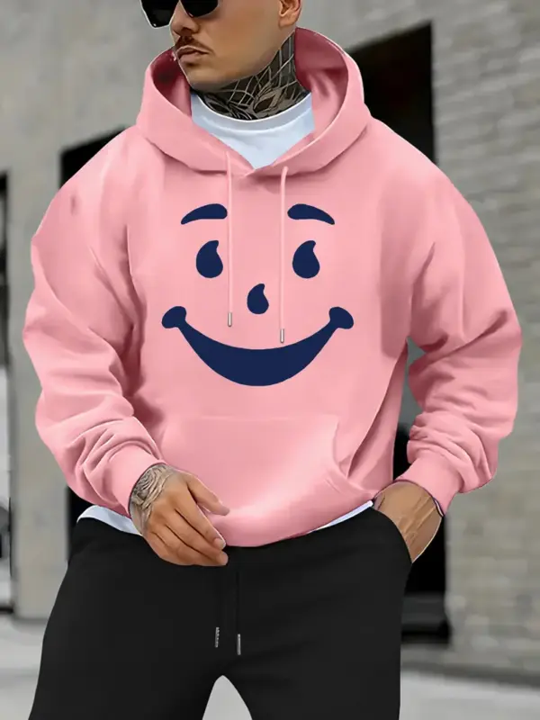 Men's Casual Geometric Print Hoodie with Wrinkle-Resistant Fabric Regular Fit