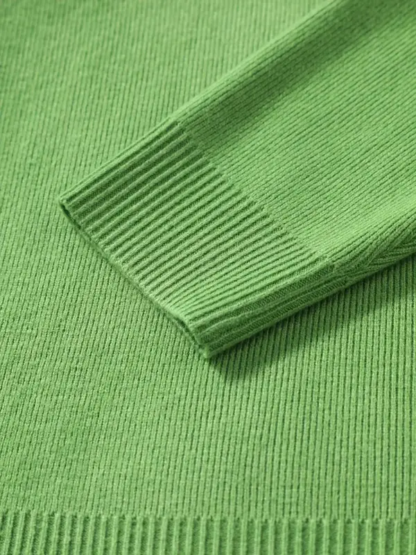 Men's Casual Knit Cardigan Sweater in Green Color - Image 3