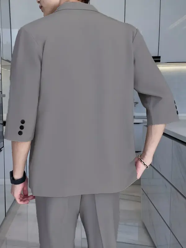Men's Casual Three Quarter Length Sleeve Blazer - Image 7