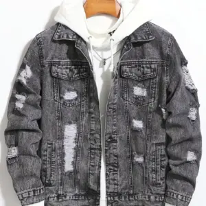 Men's Distressed Denim Jacket