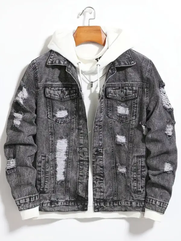 Men's Distressed Denim Jacket