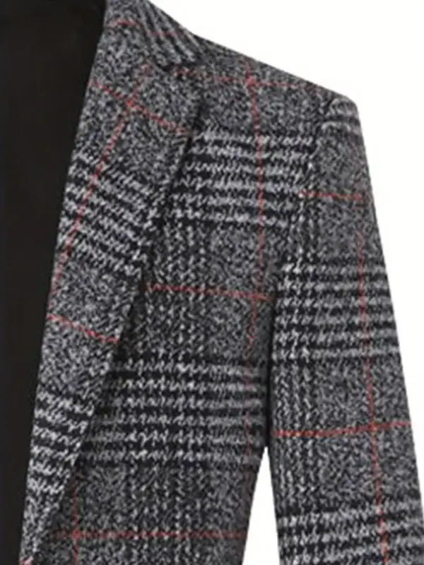 Men's Slim-Fit Lightweight Striped Single-Breasted Blazer - Image 3