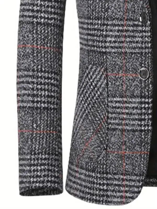 Men's Slim-Fit Lightweight Striped Single-Breasted Blazer - Image 2