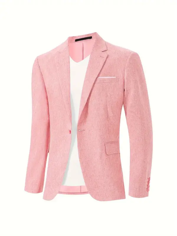 Men's Stylish Blazer with Lapel Collar - Image 6