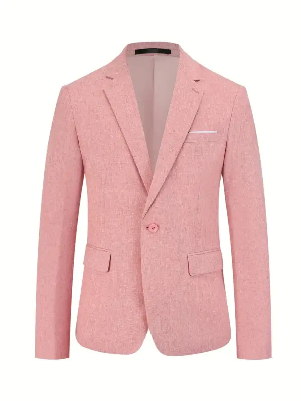 Men's Stylish Blazer with Lapel Collar - Image 4