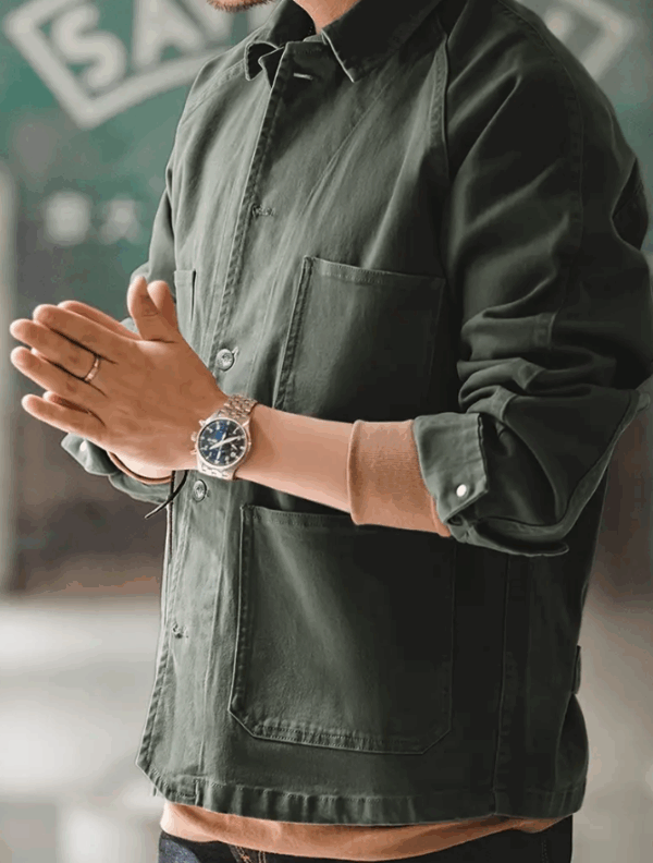 Men's Vintage Jacket Loose Fit with Multiple Pockets - Image 8