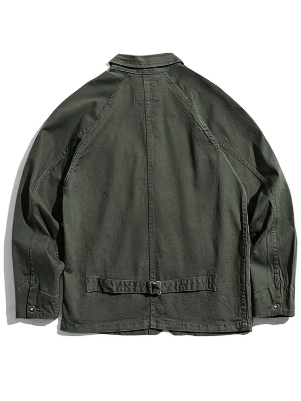 Men's Vintage Jacket Loose Fit with Multiple Pockets - Image 7