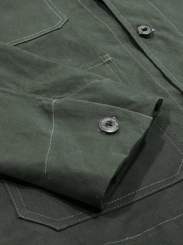 Men's Vintage Jacket Loose Fit with Multiple Pockets - Image 6