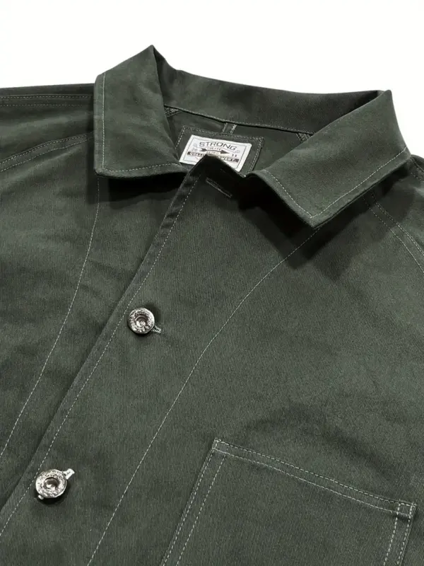 Men's Vintage Jacket Loose Fit with Multiple Pockets - Image 5