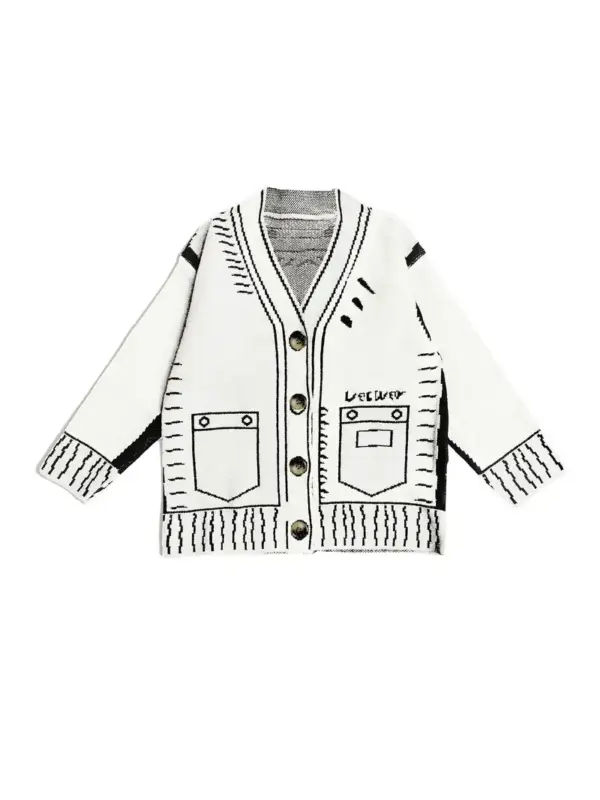 Unisex Oversized Fashion Graffiti Pattern Cardigan - Image 5
