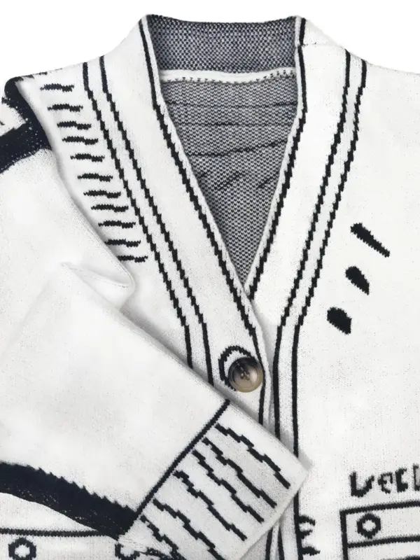 Unisex Oversized Fashion Graffiti Pattern Cardigan - Image 4