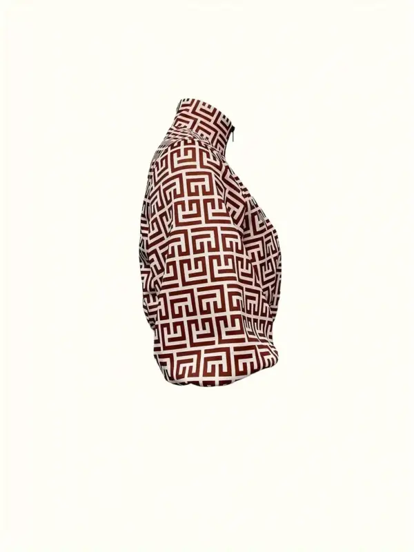 Women's Bold Short Jacket in Geometry Pattern - Image 4