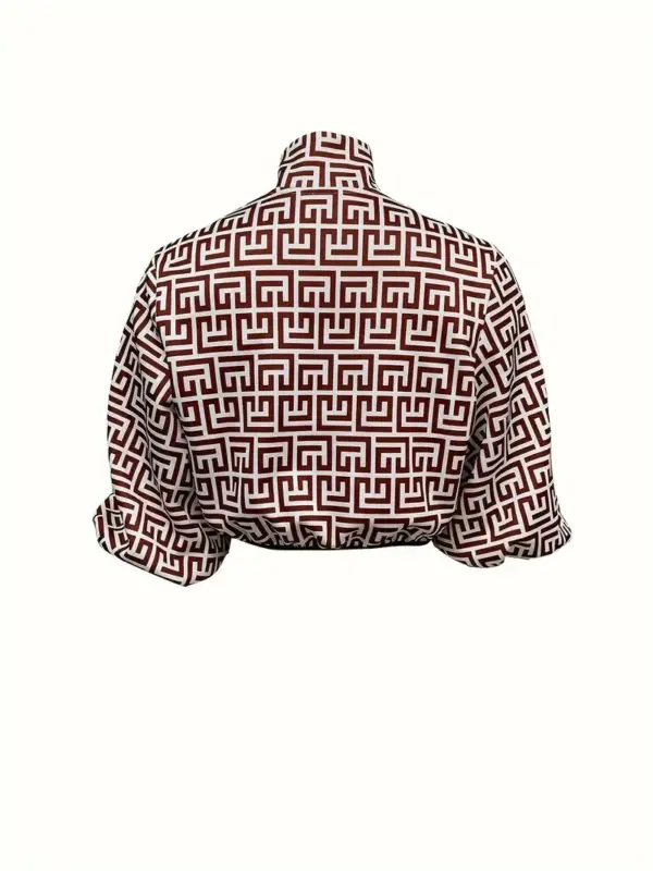 Women's Bold Short Jacket in Geometry Pattern - Image 5