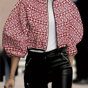 Women's Bold Short Jacket in Geometry Pattern